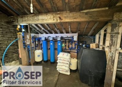 Iron Removal & pH correction system in slaithwaite, Yorkshire. Relocated to a more suitable location during barn renovation works